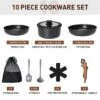 Captiva Designs 10 Pieces Nonstick Granite Cookware Set With Detachable Heat-Insulation Bakelite Handle For Camp -Cookware Store GUEST 8c12add4 64bd 4e1c a297 6bcde8aa2cc7