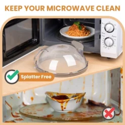 Itopfox Microwave Splatter Cover With Water Steamer, Integrated Handle, Plate Cover, Splatter Guard, Cookware Lid, House Essentials For Gift
