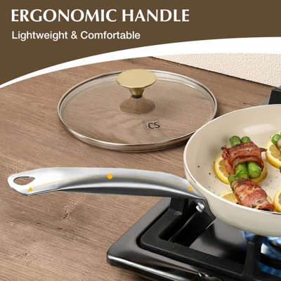 KOCH SYSTEME CS Ceramic Nonstick Aluminum Frying Pan With Stainless Steel Handle, White 7 KOCH SYSTEME CS Ceramic Nonstick Aluminum Frying Pan With Stainless Steel Handle, White - Image 5