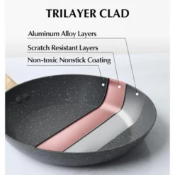 KOCH SYSTEME CS Frying Pan With Ergonomic Bakelite Handle, Ultra Non Stick Marble Coating, Aluminum Skillets With Honeycomb Design On Inner Surface -Cookware Store GUEST 91be715a 4d66 4137 b804 aee20bf354ba