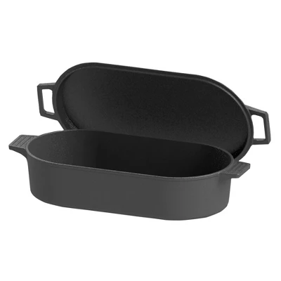 Bayou Classic 7477 6 Quart Large Cast Iron 17 In X 9.25 In Oval Fryer With Lid 3 Bayou Classic 7477 6 Quart Large Cast Iron 17 In X 9.25 In Oval Fryer With Lid
