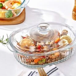 Itopfox 4-Piece Glass Casserole Baking Dish Set With Lids, Includes 2 Casseroles For Baking, Serving And Storing, Borosilicate Glass -Cookware Store GUEST 9240d443 c443 4b69 95c4 0193662a8e49