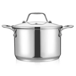 NutriChef Stainless Steel Cookware Soup Pot - 3 Quart, Heavy Duty Induction Pot, Soup Pot With Lid