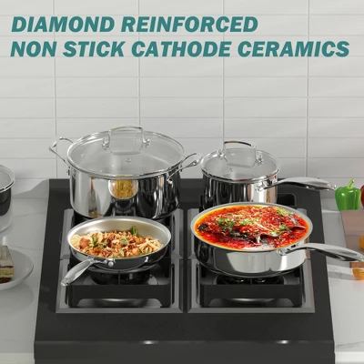 SUGIFT Stainless Steel Fry Pan Set 6 SUGIFT Stainless Steel Fry Pan Set - Image 4