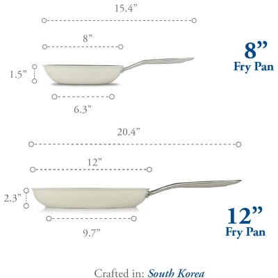 TECHEF ValenCera - 8" & 12" Ceramic Nonstick Frying Pan Set 6 TECHEF ValenCera - 8" & 12" Ceramic Nonstick Frying Pan Set - Image 4
