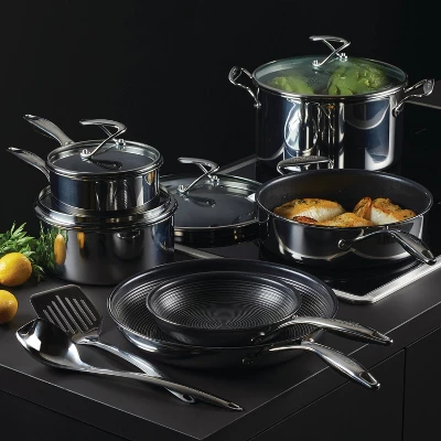 Circulon SteelShield C-Series 10pc Clad Tri-Ply Nonstick Cookware Plus Bonus Utensil Set: Stainless Steel, Induction Safe 6 Circulon SteelShield C-Series 10pc Clad Tri-Ply Nonstick Cookware Plus Bonus Utensil Set: Stainless Steel, Induction Safe - Image 4