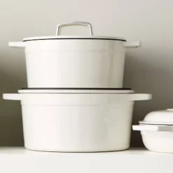 Martha Stewart 7qt Enameled Cast Iron Dutch Oven With Lid Crescent Moon: Oven-Safe, Gas & Electric Compatible, White 13 Martha Stewart 7qt Enameled Cast Iron Dutch Oven With Lid Crescent Moon: Oven-Safe, Gas & Electric Compatible, White -Cookware Store GUEST 939b6e44 3d4e 42e1 bb9c 7f0cdd5b9bb1