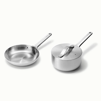 Caraway Home 4pc Stainless Steel Mini Fry Pan And Mini Sauce Pan Set: Non-Toxic Cookware, Induction Compatible 6 Caraway Home 4pc Stainless Steel Mini Fry Pan And Mini Sauce Pan Set: Non-Toxic Cookware, Induction Compatible - Image 4