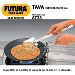 Hawkins Futura 11" Hard Anodized Concave Griddle Tava: Aluminum, Gas Compatible, Hand Wash, 1-Year Warranty -Cookware Store GUEST 94f5a859 432a 4a62 8cc8 3a57cedba32b