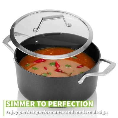 TECHEF Onyx - 5qt Nonstick Soup Pot With Cover 3 TECHEF Onyx - 5qt Nonstick Soup Pot With Cover