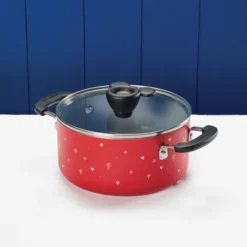 Farberware Disney Bon Voyage 3qt Ceramic Nonstick Saucepot With Lid Red: Lifetime Warranty, Dishwasher-Safe, Gas & Electric Compatible