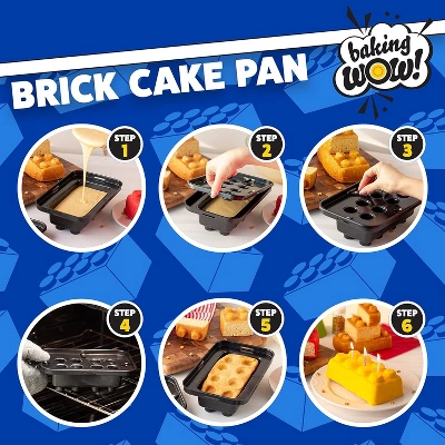 Brick Building Cake Pan Mold- Build, Decorate, Stack 9" 3D Cakes - Baking Activity Treat For Kid, Birthday Party, Celebration Gift, Nonstick Bakeware 3 Brick Building Cake Pan Mold- Build, Decorate, Stack 9" 3D Cakes - Baking Activity Treat For Kid, Birthday Party, Celebration Gift, Nonstick Bakeware