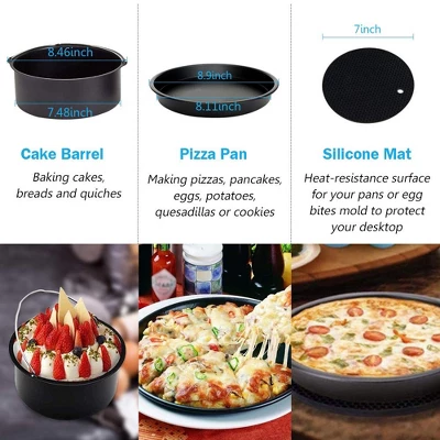 Itopfox 9 Inch Air Fryer Accessories Set With Cupcake Pan, Pizza Pan, Silicone Baking Cup, Recipe Cookbook For 5.3Qt - 6.8Qt Air Fryers 3 Itopfox 9 Inch Air Fryer Accessories Set With Cupcake Pan, Pizza Pan, Silicone Baking Cup, Recipe Cookbook For 5.3Qt - 6.8Qt Air Fryers
