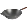 Gibson Home Babish 14" Carbon Steel Flat Bottom Wok: Induction Safe, 4.2 Qt Capacity, Black, 8 Lbs -Cookware Store GUEST 983601b5 0b26 4a02 b210 c57762c20bde