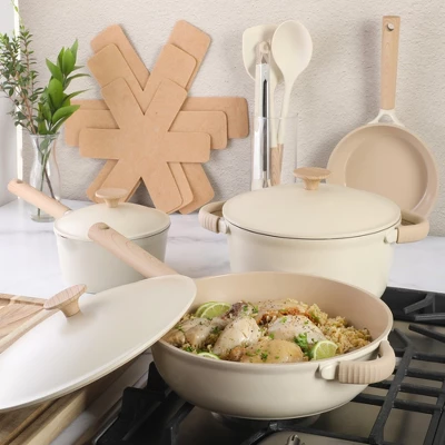 Gibson Elite Folkstone 13 Piece Pots And Pans Durable Cast Aluminum PFA Free Non Stick Ceramic Cookware Set 11 Gibson Elite Folkstone 13 Piece Pots And Pans Durable Cast Aluminum PFA Free Non Stick Ceramic Cookware Set - Image 9