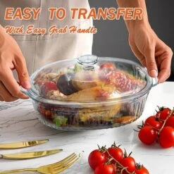 Itopfox 2.8L Glass Casserole Baking Dish With Lid, Large Oval Dish For Oven, Freezer & Microwave, Clear Container 13 Itopfox 2.8L Glass Casserole Baking Dish With Lid, Large Oval Dish For Oven, Freezer & Microwave, Clear Container -Cookware Store GUEST 991159b2 e38a 439f be8d b188a96747a3