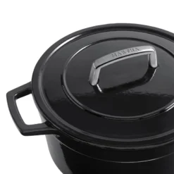 Martha Stewart 5qt Enameled Cast Iron Dutch Oven With Lid Obsidian: Oven-Safe, Gas & Electric Compatible, 14.6" Diameter -Cookware Store GUEST 994d4f1a 86de 46d2 909f 020e0f8d2904