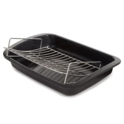 BergHOFF Graphite Non-stick Recycled Cast Aluminum Roaster With Removable Rack 16.5" X 11" X 2.75" -Cookware Store GUEST 99531332 a64e 4923 ba70 df4e3521751c
