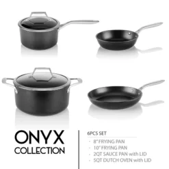 TECHEF Onyx - 6pc Nonstick Cookware Set
