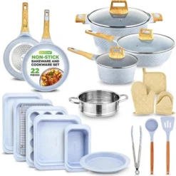 Nutrichef 22-Piece Cookware And Bakeware Set - White -Cookware Store GUEST 9add57e7 24c3 4d7b a54c 1a9f243cae14