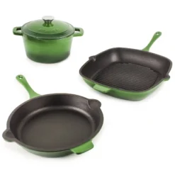 BergHOFF Neo 4Pc Cast Iron Cookware Set, Square Grill Pan 11", Fry Pan 10" & 3qt. Covered Dutch Oven -Cookware Store GUEST 9aff2eb5 c389 4234 b7f7 432b7d825a8e