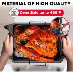 BAKKEN Nonstick Turkey Roasting Pan With Rack – 17 X 13 Inch, Large Heavy-Duty Carbon Steel Roasting Pan, Oven Safe Up To 450°F, Gray Marble 13 BAKKEN Nonstick Turkey Roasting Pan With Rack – 17 X 13 Inch, Large Heavy-Duty Carbon Steel Roasting Pan, Oven Safe Up To 450°F, Gray Marble -Cookware Store GUEST 9b004931 9591 4034 a762 abed7ab701c8