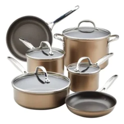 Anolon Ascend 10pc Nonstick Hard Anodized Cookware Set Bronze: Lifetime Warranty, Dishwasher-Safe, Gas & Electric Compatible -Cookware Store GUEST 9b56e46b dd07 475c a42d 1fec590cb367