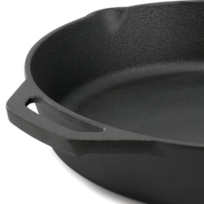 MegaChef 12 Inch Pre-Seasoned Cast Iron Skillet With Tempered Glass Lid 6 MegaChef 12 Inch Pre-Seasoned Cast Iron Skillet With Tempered Glass Lid - Image 4
