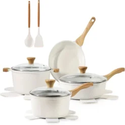 BRINJOY 10-Piece Ceramic Nonstick Cookware Set - Healthy Non-Toxic Induction Kitchen Set, Beige White -Cookware Store GUEST a0b4d011 621e 4af4 94c0 b69324173909