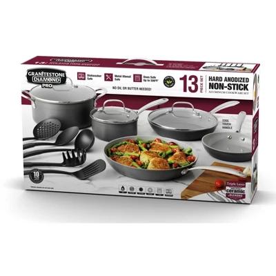 Granitestone Pro Hard Anodized 13 Piece Nonstick Cookware Set With Utensils 5 Granitestone Pro Hard Anodized 13 Piece Nonstick Cookware Set With Utensils - Image 3
