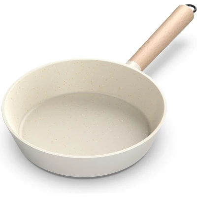 Imarku Nonstick Frying Pans, Granite Frying Pan, 9.5 In Professional Cookware With Detachable Handles, Compatible With All Stovetops, PFOA Free, Cream 9 Imarku Nonstick Frying Pans, Granite Frying Pan, 9.5 In Professional Cookware With Detachable Handles, Compatible With All Stovetops, PFOA Free, Cream - Image 7