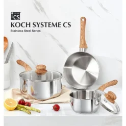 KOCH SYSTEME CS Stainless Steel Saucepan , Stainless Steel Pot With Heat-resistant Bakelite Handle, Tri-ply Base Sauce Pan, Induction Compatible Pots -Cookware Store GUEST a197fe70 d77b 4217 8630 db3363447c66