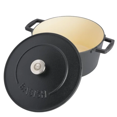 Gibson Home Babish 6qt Round Matte Enamel Cast Iron Dutch Oven: 14.75" Braisers, Hand Wash, Non-Induction Compatible 3 Gibson Home Babish 6qt Round Matte Enamel Cast Iron Dutch Oven: 14.75" Braisers, Hand Wash, Non-Induction Compatible