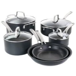 Martha Stewart 10 Piece Nonstick Hard Aluminum Cookware Set In Matte Black -Cookware Store GUEST a1fe2c15 0b8b 4a92 83b1 ab3c7ad5c922