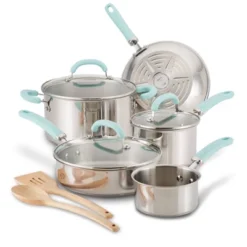 Rachael Ray Create Delicious 10pc Stainless Steel Cookware Set Light Blue Handles: Induction Safe, Dishwasher Safe 19 Rachael Ray Create Delicious 10pc Stainless Steel Cookware Set Light Blue Handles: Induction Safe, Dishwasher Safe -Cookware Store GUEST a352f4b2 665a 47d2 b3d1 f893b2ad9ddf