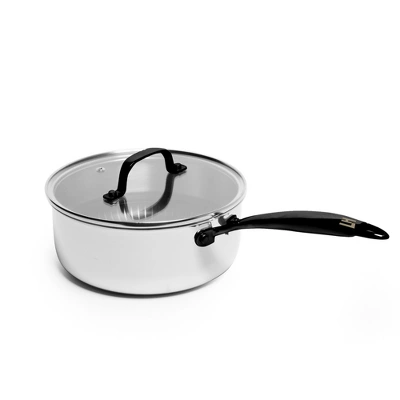 Lexi Home Tri-ply 2.7 Qt. Stainless Steel Nonstick Sauce Pan With Glass Lid 4 Lexi Home Tri-ply 2.7 Qt. Stainless Steel Nonstick Sauce Pan With Glass Lid - Image 2