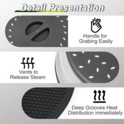 Itopfox Microwave Food Cover And Mat, Large Vented Collapsible Splatter Guard Dish Plate Lid & Silicone Round Kitchen Mat, 4 In 1 -Cookware Store GUEST a47c437f 09cc 4dbd a014 e4a7b0c8dccb