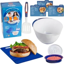 MasterChef Junior Burger Set - 9 Piece Kit Includes Real Cookware For Kids Recipes And Burger Press -Cookware Store GUEST a507f132 bfa0 4710 96ab 92121533e9a7