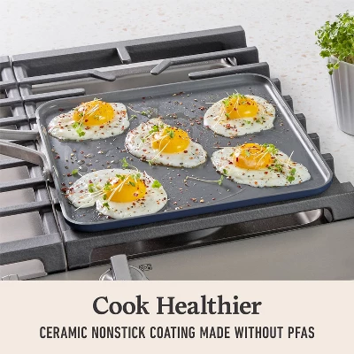 Calphalon Premier Ceramic Square Griddle Midnight: Nonstick Grill & Tortilla Pan, Anodized Aluminum, Oven & Dishwasher Safe 4 Calphalon Premier Ceramic Square Griddle Midnight: Nonstick Grill & Tortilla Pan, Anodized Aluminum, Oven & Dishwasher Safe - Image 3