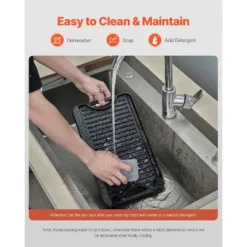 VEVOR Reversible Grill/Griddle, 14x8.5 Inch Pre-Seasoned Cast Iron Griddle, Portable Rectangular Pan With Handle, Family Cookware, Black -Cookware Store GUEST a5806734 6e71 43dd 9f27 b3e2a4e243eb