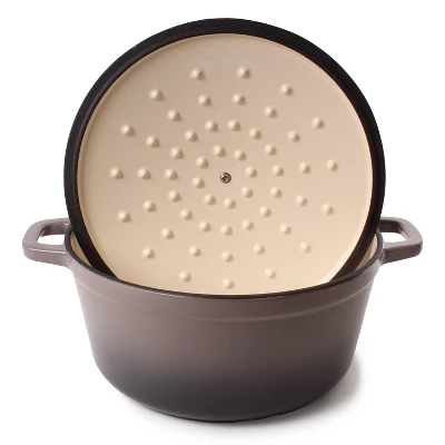BergHOFF Neo 7Qt. Cast Iron Round Covered Dutch Oven, Oyster 9 BergHOFF Neo 7Qt. Cast Iron Round Covered Dutch Oven, Oyster - Image 7