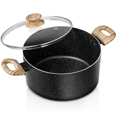 MICHELANGELO 6Quart Stock Pot With Lid, Nonstick Soup Pot With Lid, Non Stick Pot With Stay-cool Handle, Nonstick Pot For Cooking, Black Granite 11 MICHELANGELO 6Quart Stock Pot With Lid, Nonstick Soup Pot With Lid, Non Stick Pot With Stay-cool Handle, Nonstick Pot For Cooking, Black Granite - Image 9