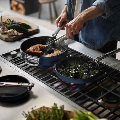 Joseph Joseph 9.5" Fry, 3.8qt Saute Pan And Lid Space Saving Ceramic Nonstick 3pc Cookware Set 4 Joseph Joseph 9.5" Fry, 3.8qt Saute Pan And Lid Space Saving Ceramic Nonstick 3pc Cookware Set - Image 2