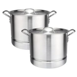 J&V TEXTILES Aluminum Stock Pot With Lid And Steamer Insert, 24, 32, 40 Quart, 6 Piece Set -Cookware Store GUEST a7108e61 318c 466d b6bd 28f6166d29a9