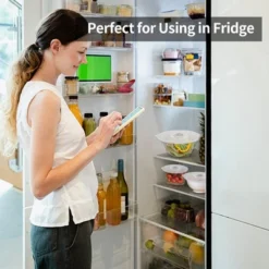 Itopfox Silicone Lids For Food Storage - BPA Free Suction Covers For Bowls, Pots, Pans, Microwave, Oven, Fridge, Dishwasher Safe, Eco-Friendly