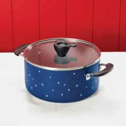 Farberware Disney Bon Voyage 5.5qt Ceramic Nonstick Stockpot With Lid Blue: Dishwasher-Safe, Electric & Gas Compatible