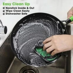 Imarku Cast Iron Honeycomb Non Stick Frying Pan 12 Inch Green Electric Wood Handle With Pot Cover -Cookware Store GUEST aa52e94c 0c80 4972 baf5 fa8d7a9efa5d