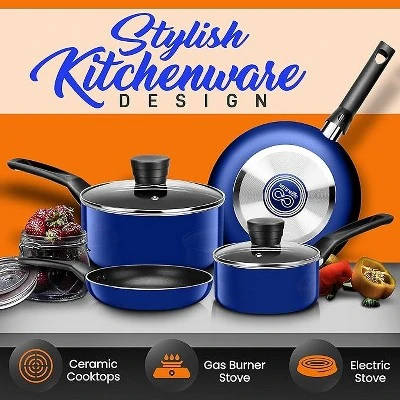 SereneLife 6-Piece Home Kitchen Cookware Set - Non-Stick, Heat-Resistant 7 SereneLife 6-Piece Home Kitchen Cookware Set - Non-Stick, Heat-Resistant - Image 5