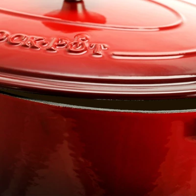 Crock-Pot Crock Pot Artisan 7 Quart Oval Enameled Cast Iron Dutch Oven In Scarlet Red 4 Crock-Pot Crock Pot Artisan 7 Quart Oval Enameled Cast Iron Dutch Oven In Scarlet Red - Image 2