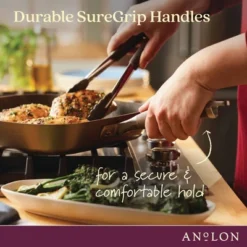 Anolon Advanced Home 11" Deep Square Grill Pan With Pour Spouts Bronze: Hard Anodized Nonstick, 11-Inch Griddle -Cookware Store GUEST aaf26327 b24c 4a22 bfb6 b67c6f970611